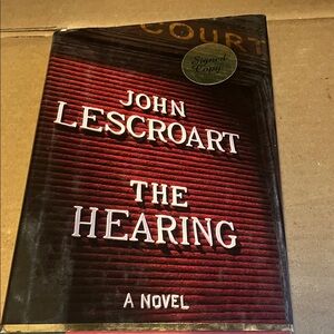 John Lescroart "The Hearing" Hardcover - Red & Black signed by Author